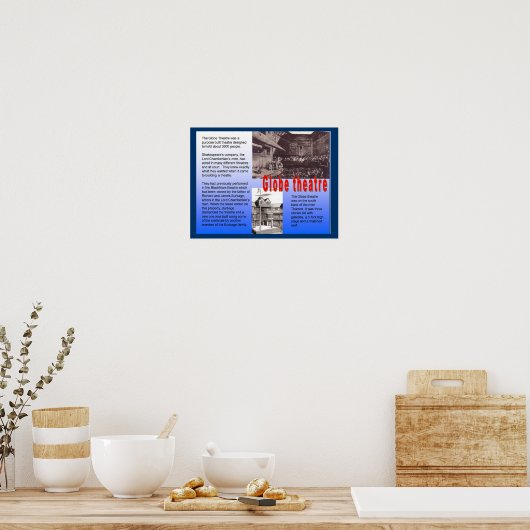 Onderwijs, Geschiedenis, Shakespeare, Theater in h Poster (Keuken)