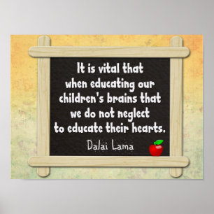 Onderwijs hun hart — Dalai Lama citeert Poster