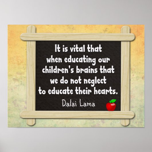Onderwijs hun hart — Dalai Lama citeert Poster (Voorkant)