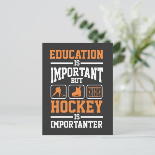 Onderwijs Ice Hockey Player Defence Forward Goalie Briefkaart (Staand voorkant)