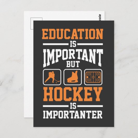 Onderwijs Ice Hockey Player Defence Forward Goalie Briefkaart (Voorkant / Achterkant)