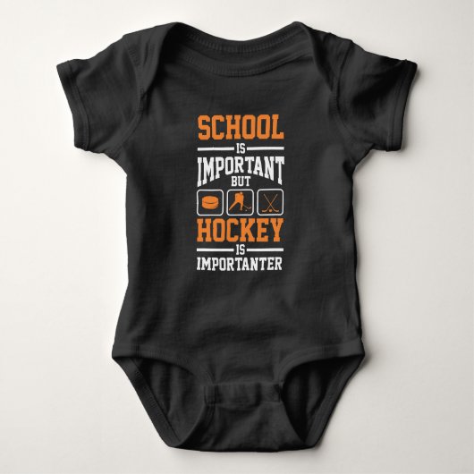 Onderwijs Ice Hockey Player Defence Forward Goalie Romper (Voorkant)