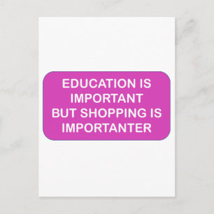 Onderwijs importeren Winkelen is belangrijk Briefkaart