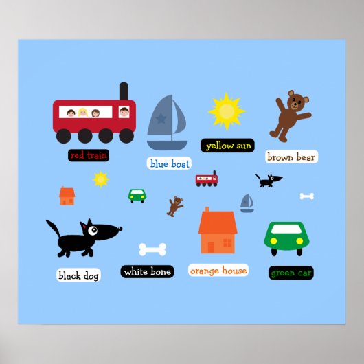 Onderwijs in het poster van kinderen over kleur (Voorkant)