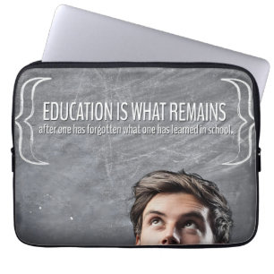 "Onderwijs" Inspirerend quote Laptop Sleeve