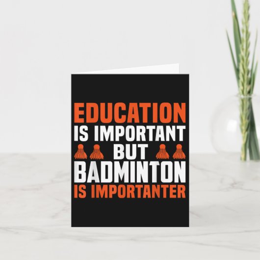 Onderwijs is belangrijk, maar badminton is belangr kaart (Voorkant)