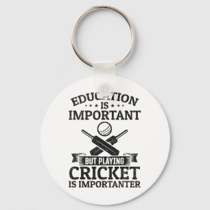 Onderwijs Is Belangrijk Maar Cricket Spelen Is Bel Sleutelhanger