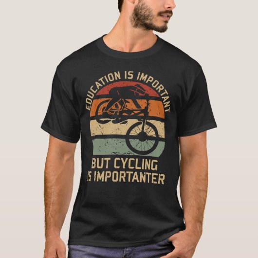 Onderwijs is belangrijk, maar fietsen is belangrij t-shirt (Voorkant)