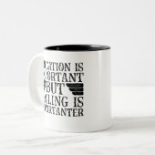 Onderwijs is belangrijk, maar fietsen is belangrij tweekleurige koffiemok (Voorkant links)