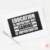 Onderwijs is belangrijk, maar games zijn belangrij rechthoekige sticker (Envelop)