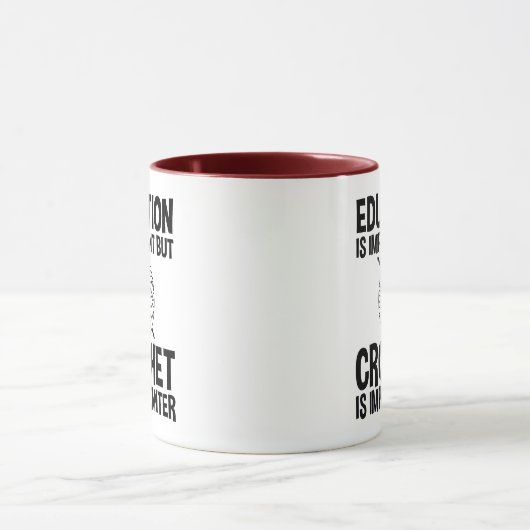 Onderwijs is belangrijk, maar haken is belangrijk mok (Midden)