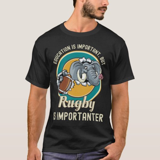 Onderwijs is belangrijk, maar Rugby is belangrijk T-shirt (Voorkant)