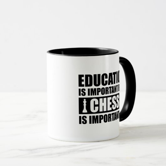 Onderwijs is belangrijk, maar schaak is belangrijk mok (Voorkant rechts)