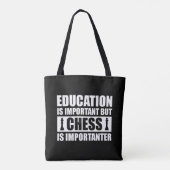 Onderwijs is belangrijk, maar schaak is belangrijk tote bag (Achterkant)