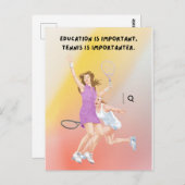 Onderwijs is belangrijk, maar Tennis is is grappig Briefkaart (Voorkant / Achterkant)