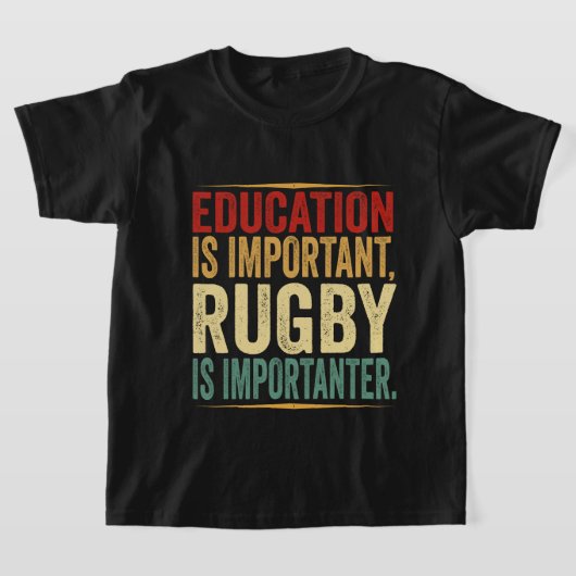 Onderwijs is belangrijk Rugby is belangrijk Grappi T-shirt (Laagn)