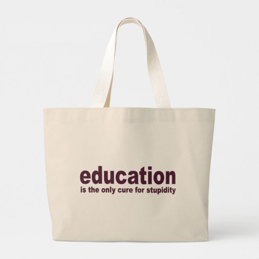 Onderwijs is de remedie grote tote bag (Achterkant)