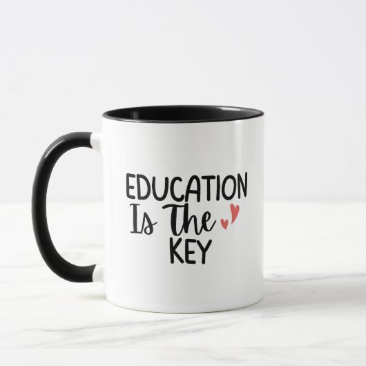 'Onderwijs Is De Sleutel' Cadeau Voor Dankbare Ler Mok (Links)