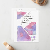 Onderwijs is een leven voor altijd aanraken met kl notitiekaartje (Voorkant / Achterkant in situ)