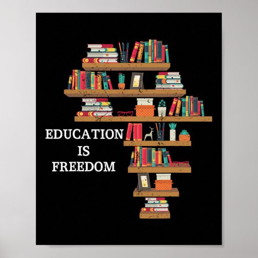 Onderwijs is een zwarte historiek van Freedom Afri Poster (Voorkant)