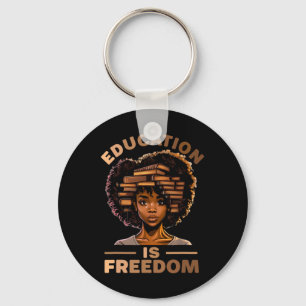 Onderwijs is een zwarte historiek van Freedom Afri Sleutelhanger