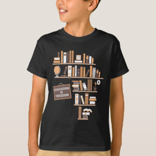 Onderwijs is een zwarte historiek van Freedom Afri T-shirt