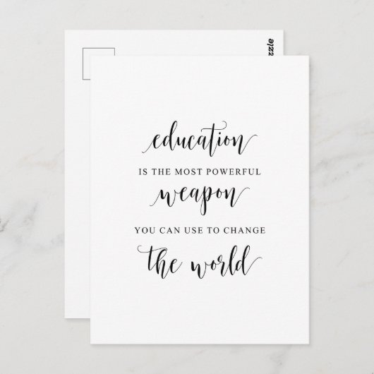 Onderwijs Is Het Krachtigste Wapen Dat Je Kunt Geb Briefkaart (Voorkant / Achterkant)