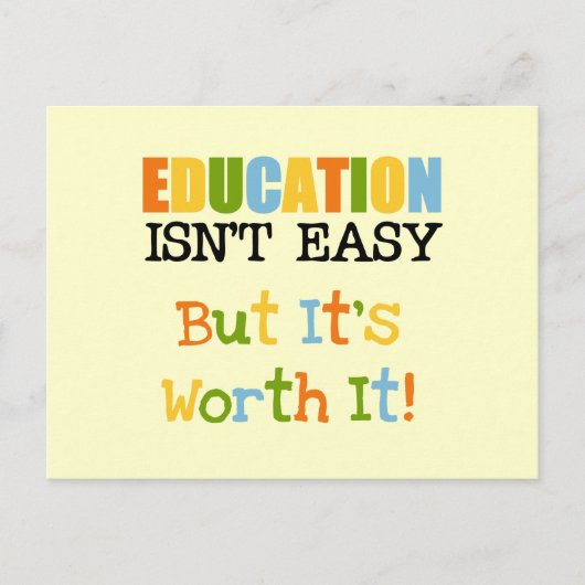 Onderwijs is het waard briefkaart (Voorkant)