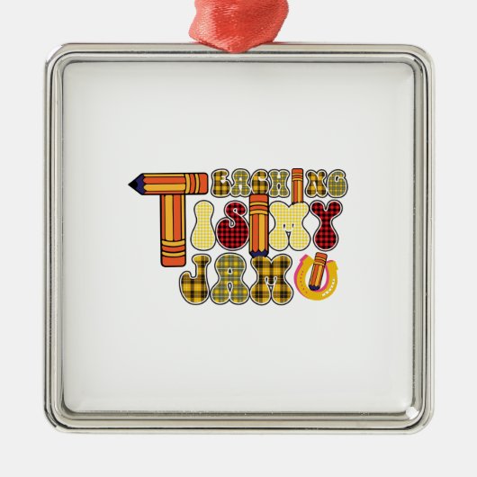 Onderwijs is mijn jam metalen ornament (Voorkant)