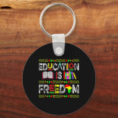 Onderwijs is Vrijheid Afrikaans Juneteenth Mannen Sleutelhanger (Voorkant)