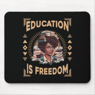 Onderwijs Is Vrijheid Afro-Amerikaans Zwart Histor Muismat