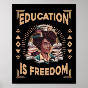 Onderwijs Is Vrijheid Afro-Amerikaans Zwart Histor Poster