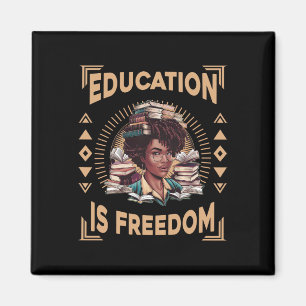 Onderwijs Is Vrijheid Afro-Amerikaanse Zwarte Hist Magneet