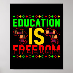 Onderwijs Is Vrijheid Afro-Amerikaanse Zwarte Hist Poster