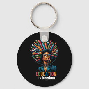 Onderwijs Is Vrijheid Black History Month Leraar B Sleutelhanger