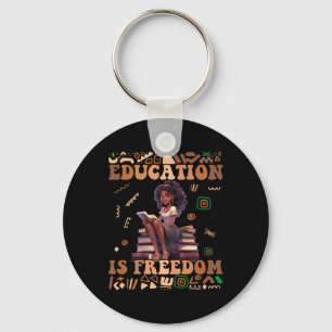 Onderwijs Is Vrijheid Black History Month Leraar W Sleutelhanger
