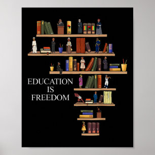 Onderwijs Is Vrijheid Boek Lezer Black History Maa Poster