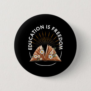 Onderwijs Is Vrijheid Boek Lezer Black History Maa Ronde Button 5,7 Cm