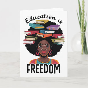 Onderwijs Is Vrijheid Leraar Black History Month B Kaart