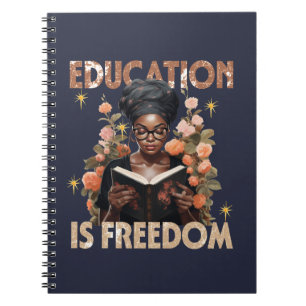 Onderwijs is vrijheid leraar boeken zwarte geschie notitieboek