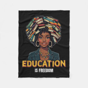 Onderwijs is Vrijheid Zwarte Geschiedenis Maand Le Fleece Deken