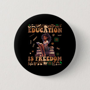Onderwijs Is Vrijheid Zwarte Geschiedenis Maand Le Ronde Button 5,7 Cm