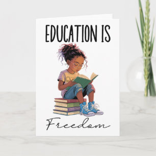 Onderwijs Is Vrijheid Zwarte Leraar Boeken Zwarte Kaart