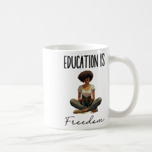 Onderwijs Is Vrijheid Zwarte Leraar Boeken Zwarte  Koffiemok