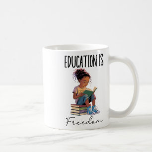 Onderwijs Is Vrijheid Zwarte Leraar Boeken Zwarte  Koffiemok