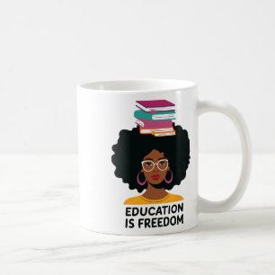 Onderwijs Is Vrijheid Zwarte Leraar Boeken Zwarte  Koffiemok
