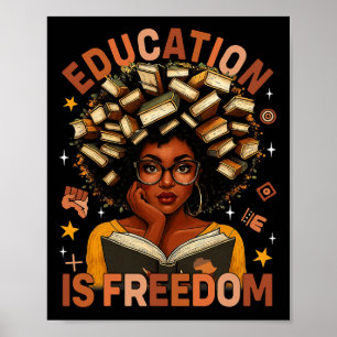 Onderwijs Is Vrijheid Zwarte Leraar Boeken Zwarte Poster