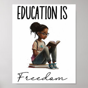 Onderwijs Is Vrijheid Zwarte Leraar Boeken Zwarte Poster