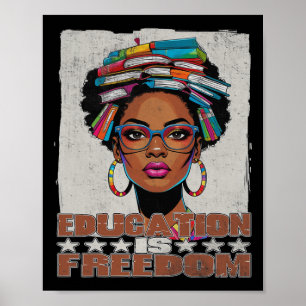 Onderwijs Is Vrijheid Zwarte Leraar Boeken Zwarte Poster
