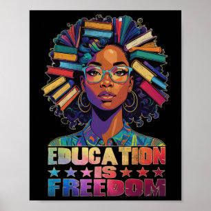 Onderwijs Is Vrijheid Zwarte Leraar Boeken Zwarte Poster